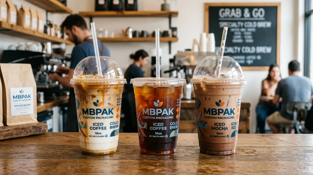 Custom branded MBPAK PP bubble tea cups designed for sealed milk tea and topping-heavy cold drinks